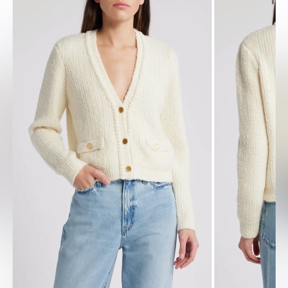 Frame Denim Cream Cardigan Sweater